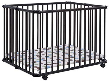 Geuther 2261 Laufgitter Lucilee Passung: 76 cm x 97 cm 3-fach werkzeuglos höhenverstellbar gepolsterter Laufstall in 4 Farbvarianten und 7 Designs erhältlich Farbe: Kolonial Muster: Punkte