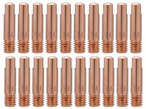 boquillas maquina soldar hilo + Akozon Punta de Contacto de Cobre M6 para 15K MIG MAG Antorcha del Soldador de Soldadura（20Pcs）(1.0mm)