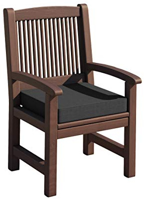 sunnypillow Stuhlkissen mit abnehmbarem Bezug - Auflage mit Haltebändern für Stühle - Sitzkissen Outdoor - Stuhlauflage für Haus und Garten - 40 x 40 x 5cm - Sitzkissen für Gartenmöbel Anthrazit