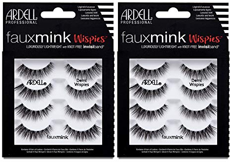 Ardell Faux Mink Lashes Demi Wispies False Eyelashes, Multipack, 8 Pairs