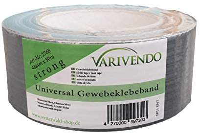 varivendo Gewebeklebeband Gaffa Gaffer Duct Tape Klebeband Panzertape Panzerband Gewebeband Steinband Allzweckband Steinband grau