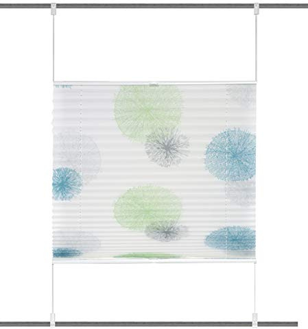 Clever-Kauf-24 GmbH Klemmfix Plissee Rawlins grün blau | Up an Down | 8 Verschiedene Größen | (BxH 80x130cm)