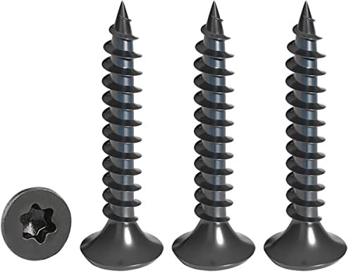 Drenky 50 tornillos para madera Torx negros, tornillos M3 x 20 mm, con cabeza avellanada, de acero inoxidable A2, rosca completa, tornillos autorroscantes, tornillos universales Torx TX10