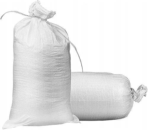 Spannmålspåsar PP tygpåsar skördesäck potatispåse vit transportsäck förvaringspåse sandsäckar (60 x 105 cm – 30 stycken)