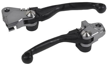 POLISPORT 8487200007 aluminiumbearbetade okrossbara fällbara spakar set med adaptrar kompatibla med Honda motorcyklar i svart färg