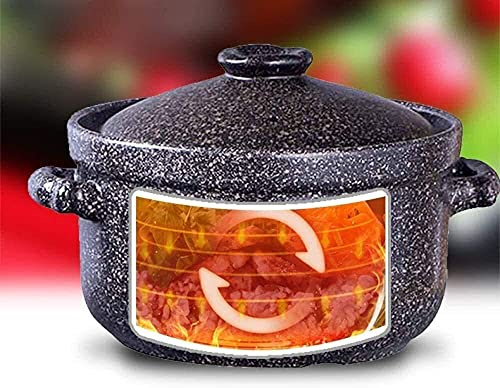 Clay Pot for Cooking Ceramic Induction hob with lid Stew Pot Oven Casserole, Pan Soup High Temperature Cooking Casserole (4L)