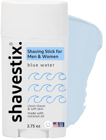 Travel Shaving Cream Stick 2.75 Oz | Blue Water Scented Coconut Based Razors, Shavers Friendly Hair Removal Cream Bar | Shavestix Shave Stick Sub Foam, Gel, Soap, Shaving Cream Women, Men