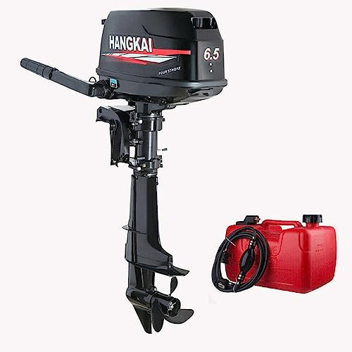 4 temps Marine 6.5 Moteur hors-bord bateau Refroidissement de la barre franche Moteur bateau pêche à arbre court Kit de réservoir carburant inclus