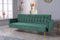 Sleep Factory's Modern Buttoned Velvet Sofa Bed 3 Seater Click Clack Sofa Settee Recliner Couch with Metal Golden Legs - Green