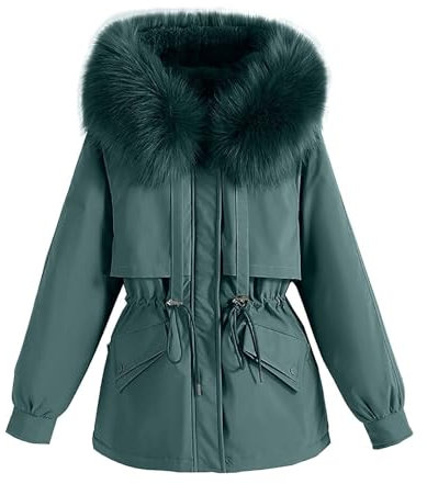 KOG Winterjacke Damen Parka Winter Puffer Jacke Baumwolle Fahrradmantel Jacken Bekleidung übergangsjacke Warehouse Deal Basic Blusenjacke Fashion Kapuzenjacke Frauen Gutscheine Blau XXL