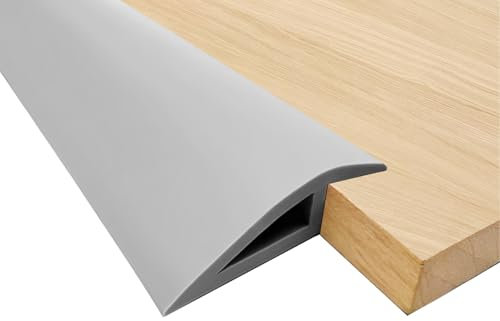 2 Metre Self Adhesive Floor Transition Strip, Rubber Threshold Ramp, 20mm High Threshold, for Doorways, Carpet Edges, Suitable for Wheelchair Ramps, Threshold Dampers, Door Floor Transitions