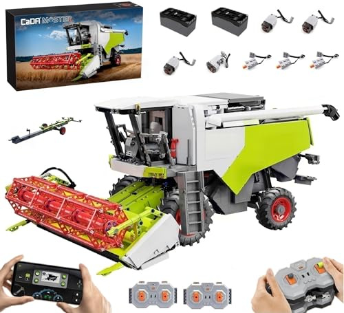 MOCSETS Technik Combine Harvester for CADA Claas Dominator 370 C61508W, with 7 Engines Set, 1:17 Scale Model Kit, Clamping Blocks, 4567+ Parts (with Original Box)