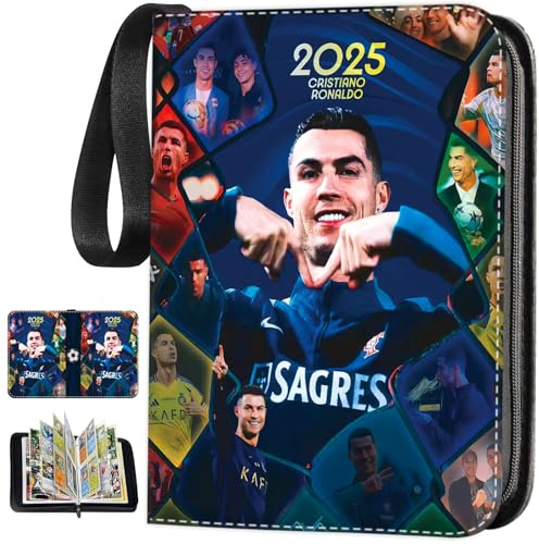 Samlaralbum fotbollskort, bärbara samlarkortalbum fotboll, 50 sidor 400 kort, kapacitet fotbollskort, samlaralbum, för att samla och presentera fotbollskort, fotbollspresenter pojkar.