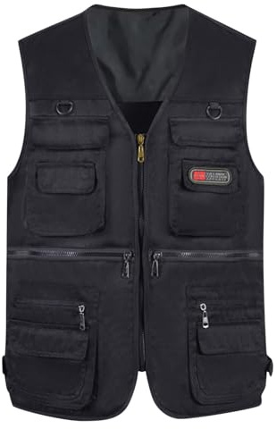 Mens Tactical Vest Cargo Outdoor Work Safari Hunting Fishing Travel Photo Mesh Waistcoat Vest Gilet Multi Pockets Breathable Lightweight Fishing Jacket Utility Vest Camouflage Many More Colors