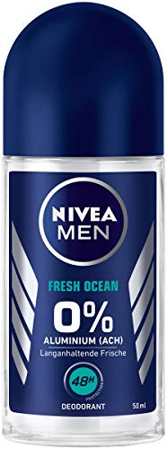 NIVEA MEN Fresh Ocean Deo Roll On im 6er Pack (6x 50 ml), Deo Roller ohne Aluminium mit erfrischender Formel, Deodorant mit 48h Schutz pflegt die Haut