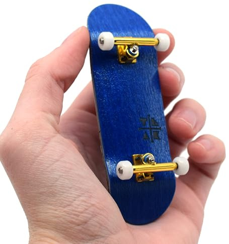 Teak Tuning 32mm Prolific Complete Fingerboard - Hanukah Colorway | 32mm x 97mm Handmade Maple Wood Deck | Pro Board Shape | Polyurethane Bearing Wheels | O-Ring Tuning