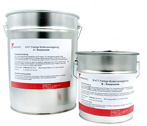 MANADATEC 2k Epoxidharz Bodenbeschichtung 5kg I RAL 5014 Taubenblau I Lösemittelfrei, Umweltfreundlich & Geruchsneutral I Beschichtung für Garagen- & Kellerböden I Hohe Schlagfestigkeit