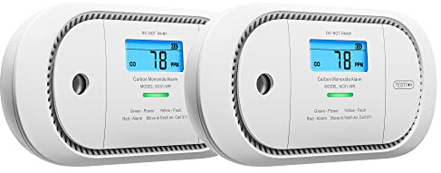 X-Sense Wireless Interconnected Carbon Monoxide Detector, Replaceable Battery Powered CO Alarm with Digital Display and Peak Value Memory, XC01-WR, Pack of 2