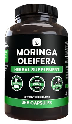 PURE ORIGINAL INGREDIENTS Moringa (365 Capsules) No Magnesium Or Rice Fillers, Always Pure, Lab Verified