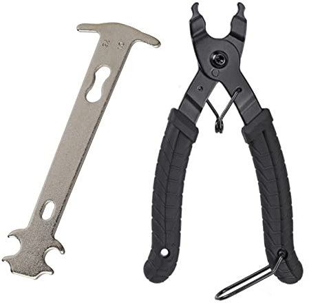 TONAUP Alicate de Cadena de Bicicleta, Pinza para Cadena de Bicicleta Corrector Indicador Desgaste Cadena Herramienta 2 en 1 Abrir y Cerrar Alicates de Eslabón Bicicleta de montaña por carretera Parra
