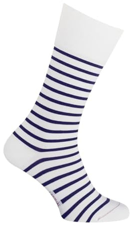 Labonal. Chaussette. Marinière, Coton. Blanc. 42/43 FABRIQUE EN FRANCE - HOMME. (1 paire)
