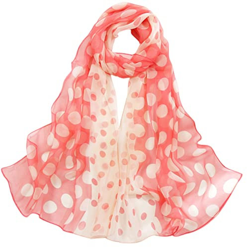 FAIRYGATE Damen Schals in Pink - Weicher Chiffonschal mit Farbverlauf - Langer Schal für Damen und Hijab - A4809