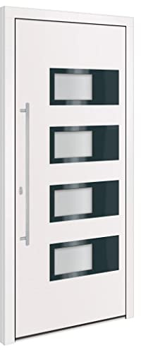 vidaXL Porta Ingresso Bianca 100x210 cm in Alluminio e PVC