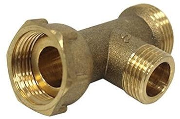 Arcanaute - Raccord laiton à visser - Té réduit Mâle 3/4'' (20/27) - Mâle 1/2'' (15/21) - Femelle écrou prisonnier 3/4'' (20/27)