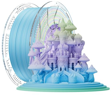 Conjure filament PLA mat arc-en-ciel 1,75 mm pour imprimante 3d, multicolore, finition mate, rainbow n°2, bobine 1 kg
