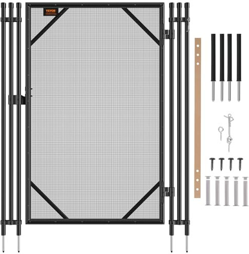 VEVOR Portail de Clôture de Piscine, 1,21x0,76 m, Kit Portillon de Piscine Creusée Amovible, avec Loquet Acier Inoxydable, Porte Facile à Installer Soi-même pour Sécurité Enfants Animaux Domestiques