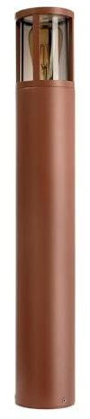 Planetitaly FACADO II ROUND Lampione LED giardino IP65 attacco 1x E27 max 20W palo luminoso luce esterni cortile sentiero viale parco 230V AC diffusore trasparente fumè (Marrone, 65 cm)
