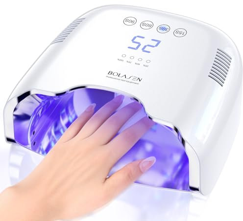 BOLASEN Cordless Rechargeable UV Nail Lamp - UV Light for Gel Nails with Metallic Reflector & Metal Base, 54W Portable Wireless LED Nail Dryer, Professional Fast Charger Curing Lamp for Salon P30 PRO