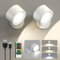 LED Akku Wandleuchte Innen, 2 Stück Wandlampe ohne Stromanschluss Wandlichter, 3 Farbmodi Kabellose Nachttischlampe mit Fernbedienung, 360° Aufladbare Wand Lampe für Kinder Wohnzimmer Schlafzimmer