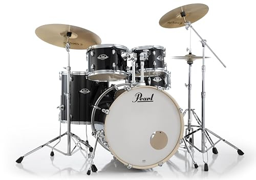 Pearl Export 5 Piece Drum Set Jet Black - Hardware And Sabian Cymbals (EXX725SNPX)