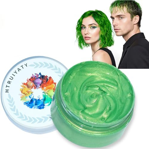 Cire Colorante Cheveux Teinture pour Cheveux Temporaire Naturelle Lavable Crème Coloration Capillaire Instantané pour Hommes Femmes Cosplay Halloween