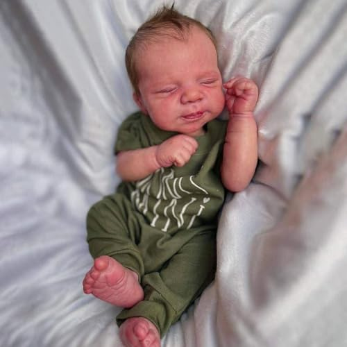 Anano Reborn babydockor silikon helkropp pojke, realistisk babydocka, full silikon nyfödd babydocka realistisk 45 cm verkliga verklighetstrogna babys dockor anatomiskt korrekt tvättbar