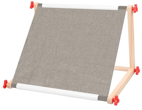 Cadre à broder rectangulaire en bois - Rectangle réglable - Sans bavures - Lisse et léger - Idéal pour la broderie, les œuvres d'art, les outils de bricolage (S, couleur du protocole)