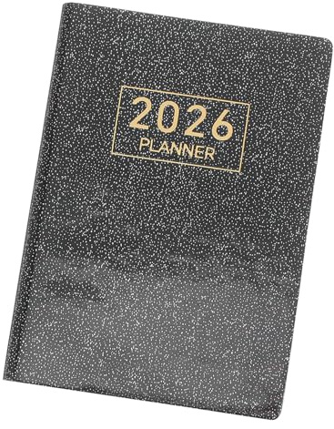 ULTECHNOVO Agenda Tascabile 2026 Formato A7 con Calendario Settimanale e Mensile Pianificatore di Lavoro Portatile con Copertina in PU Nero Quaderno Compatto per Borsa e Uso Quotidiano
