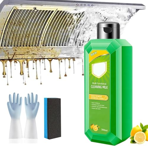 Limpiador de casa de leche de 300.5 g, potente loción limpiadora concentrada multifuncional, removedor de manchas multiusos para estufas, utensilios de cocina, encimeras, pisos y vidrio (1)