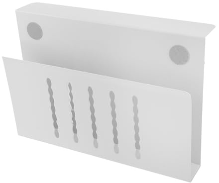 POPETPOP Soporte Lateral para Portátil con Rejilla de Refrigeración Metálica, Organizador Colgante sin Taladro para Escritorio de Color Claro, Almacenamiento Multifuncional para Oficina