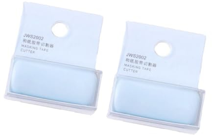 AMUSLESUR Distributore di Nastro Adesivo in Plastico 2 Pezzi Bordi Lisci e Design Rotondo Leggero, Pratico e Adorabile per Attività Familiari e Scolastiche Stili multipli