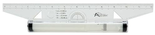 Acurit Rolling Ruler - A Must Have 4-in-1 Tool for Any Artist, Perfect for Illustrations, Drawings, Measurements, Line and Angle Drawing, & More! - Single