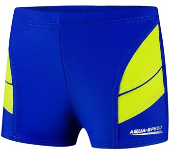 Aqua Speed Kurze Badehose Badepants für Jungen + gratis eBook | Schwimmhose eng kurz Kinder | UV Kinderbademode | 28. Blau Grün Gr. 110 | Andy