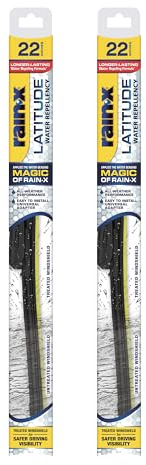 Rain-X 810165 Latitude 2-In-1 Water Repellent Wiper Blades, 22 Inch Windshield Wipers (Pack Of 2), Automotive Replacement Windshield Wiper Blades With Patented Rain-X Water Repellency Formula