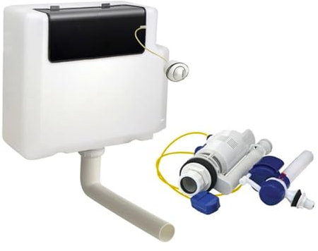 Nes Home Concealed Toilet Cistern Dual Flush 6L Front Access with Chrome Button