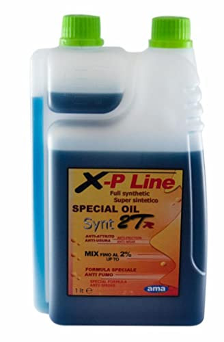 Ama Olio Sintetico Motore 2 Tempi XP-Line 1L – Compatibile con Benzina Verde, Agricola e Super, Confezione con Dosatore, Made in Italy