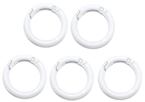 GIVBRO Chiusure per chiavi a molla con anello rotondo a scatto gancio a molla portachiavi fibbia per borsa borsa tracolla artigianale gioielli fai da te bianco, 34 mm