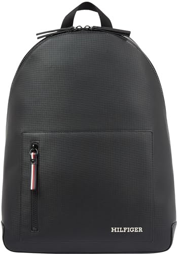 Tommy Hilfiger Herren Rucksack Pique Backpack Handgepäck, Schwarz (Black), Einheitsgröße