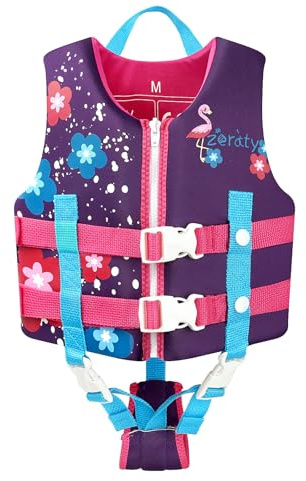 Zeraty Toddler Swim Vest Neoprene Kids Float Jacket Swimming Aid for Children Girls and Boys 36-40-50-60-70-88Lbs with Dual Adjustable Safety Straps