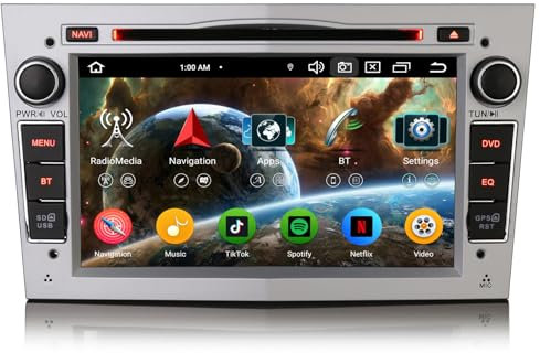 Erisin 7 8-Kern 4GB+64GB Android 13 Autoradio Bluetooth mit GPS Navi CD für Opel Corsa D Zafira B Astra H Corsa C Tigra Twintop Vectra Signum Meriva CarPlay Android Auto WiFi DSP DAB+ USB FM RDS SWC